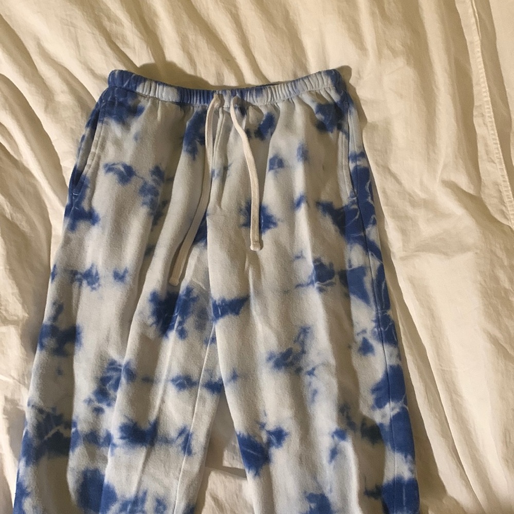 Garage xs, blue tie dye sweatpants for $14